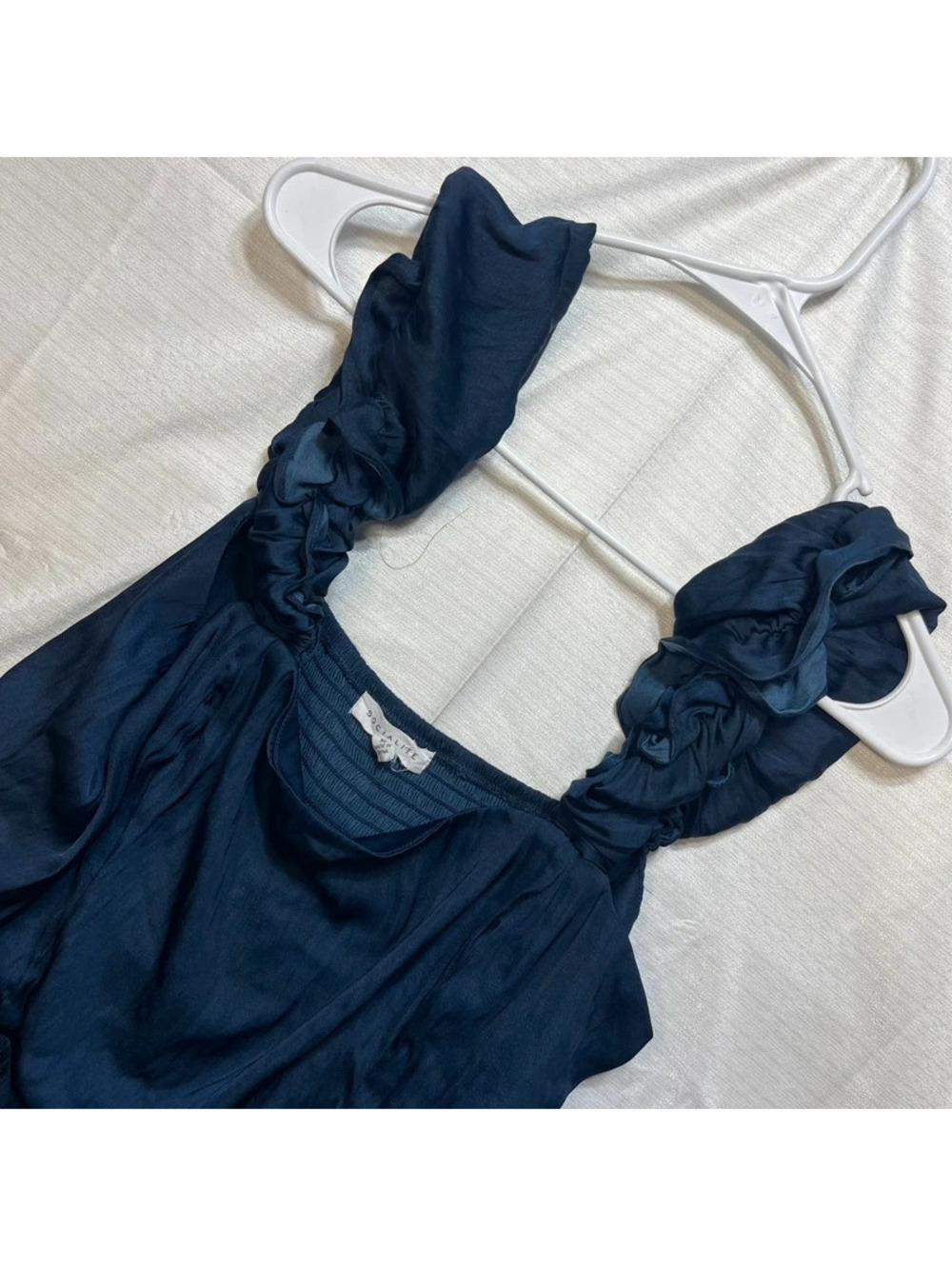 Socialite Navy Blue Sleeveless Dress with Ruffled Straps Size XL